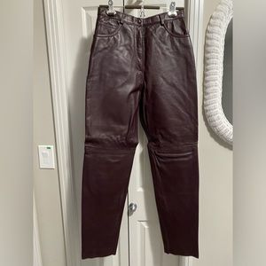 Di Capra Brown Woman’s Leather Pants. Genuine.